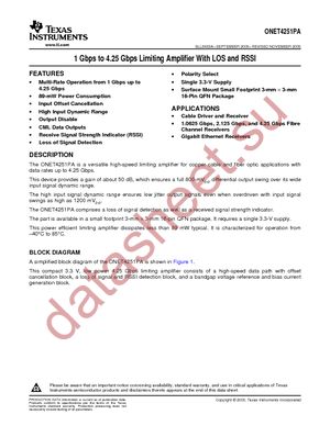 ONET4251PARGTT datasheet  